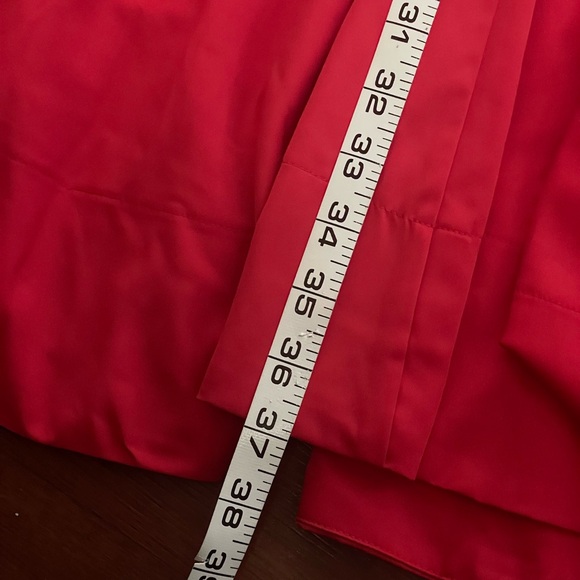 Eva Mendes New York & Co Dress Red Sleeveless v neck pleats size 4 elastic waist - Picture 8 of 16